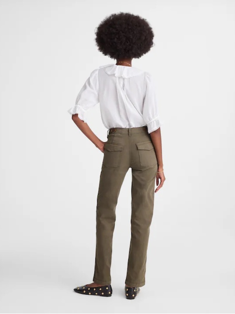 Madewell women’s Utility Straight-Leg Pants faded olive Size 27 NWT - Picture 3 of 10